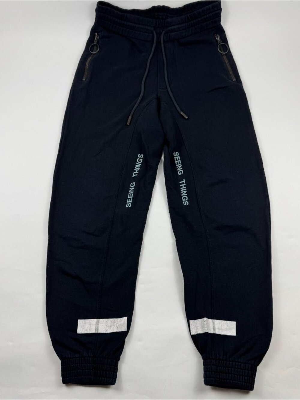Off-White x Virgil Abloh Seeing Things Black White Logo Sweatpants Mens Size XS